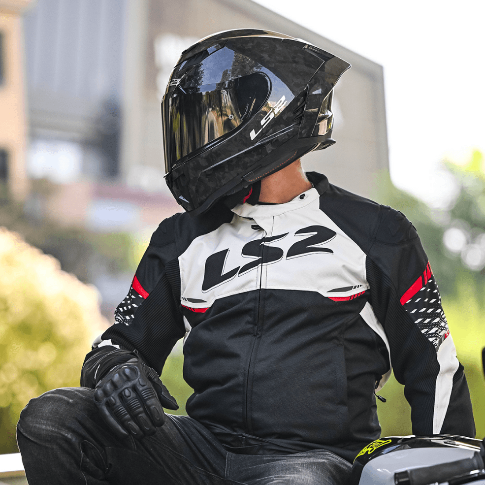 Campera LS2 Apex Hombre Negro / Rojo